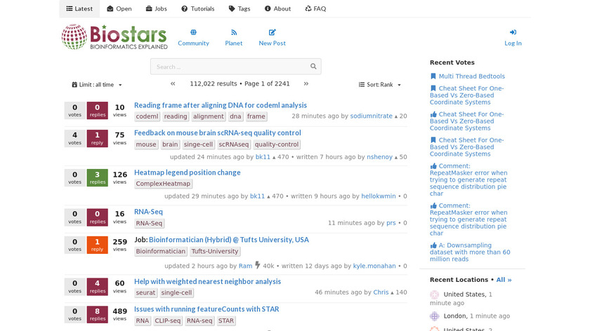 Biostars Landing Page