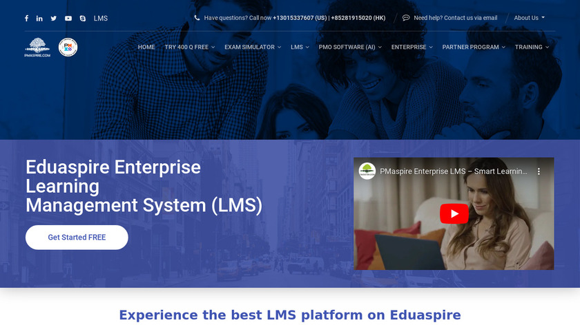 PMaspire Enterprise LMS Landing Page