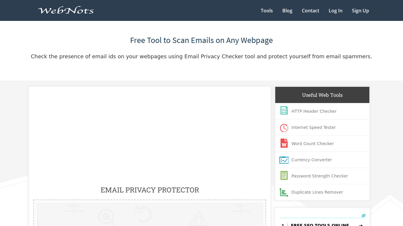 Email Privacy Protector Landing page