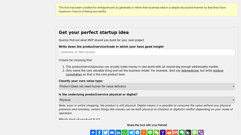 Startup Idea Generator Landing Page