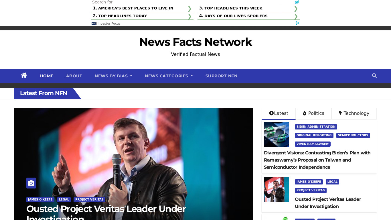 News as Facts Landing page