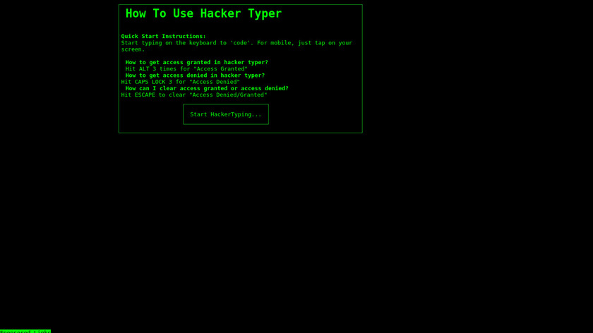 Hacker Typer Access Landing Page