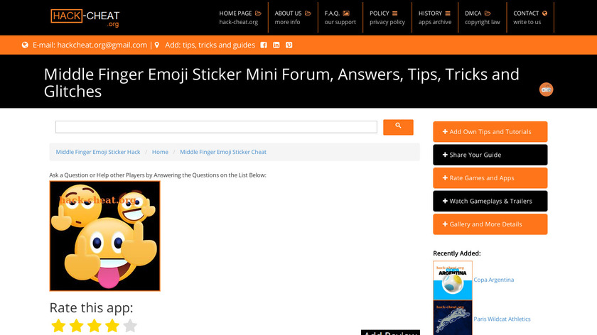Middle Finger Emoji Sticker Landing Page