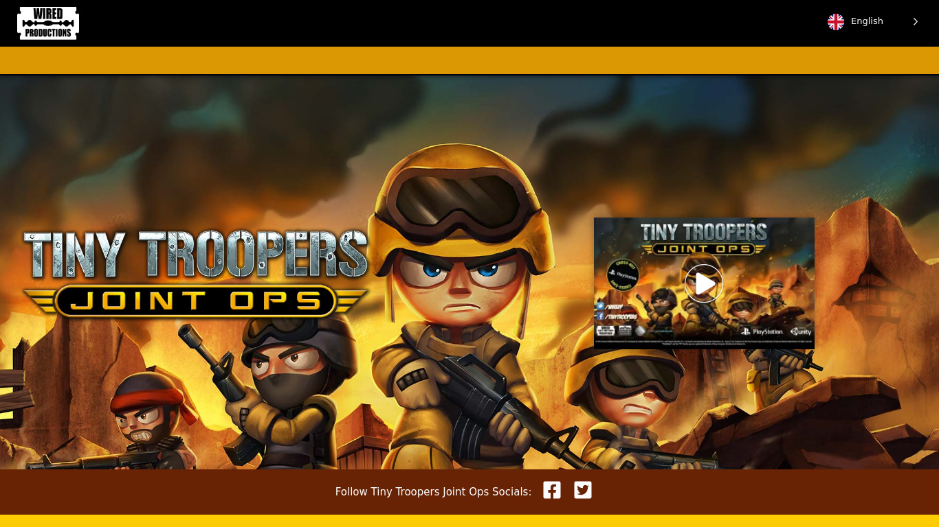 Tiny Troopers: Joint Ops Landing page
