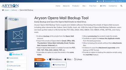 Aryson Opera Mail Backup Tool image