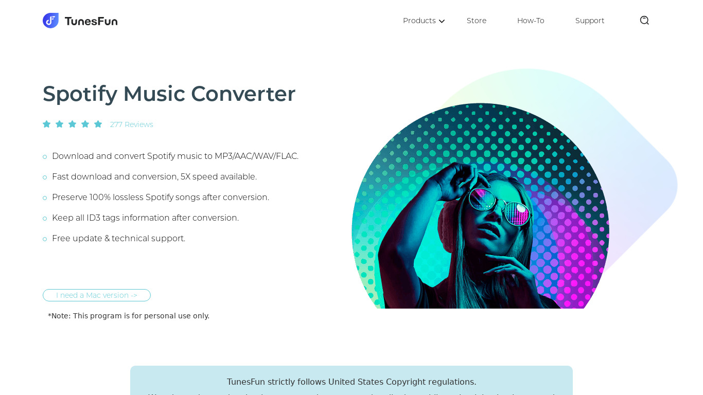 TunesFun Spotify Music Converter Landing page