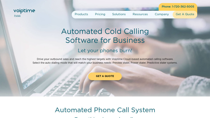 Voiptime Cloud Cold Calling solution Landing Page