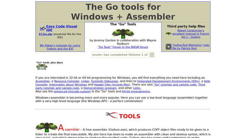 GO Tool Landing Page
