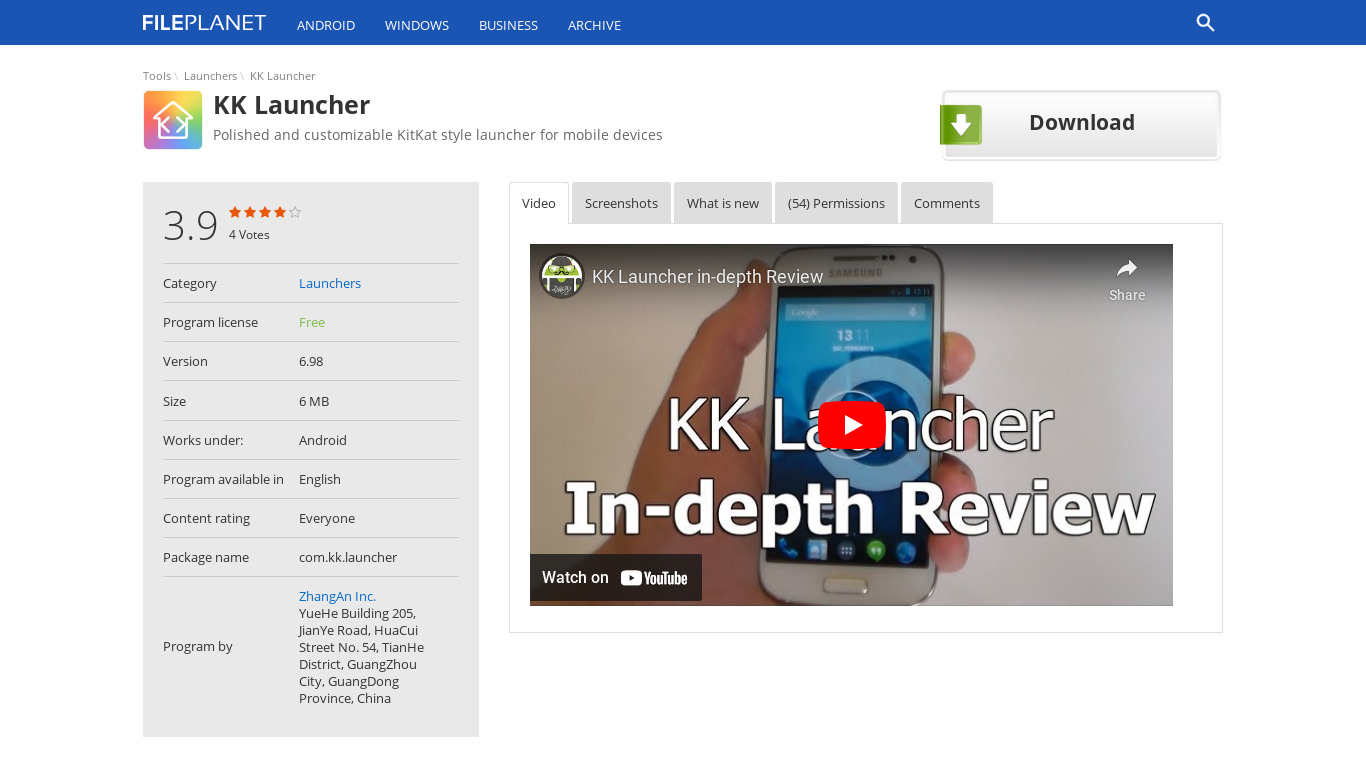 KK Launcher Landing page