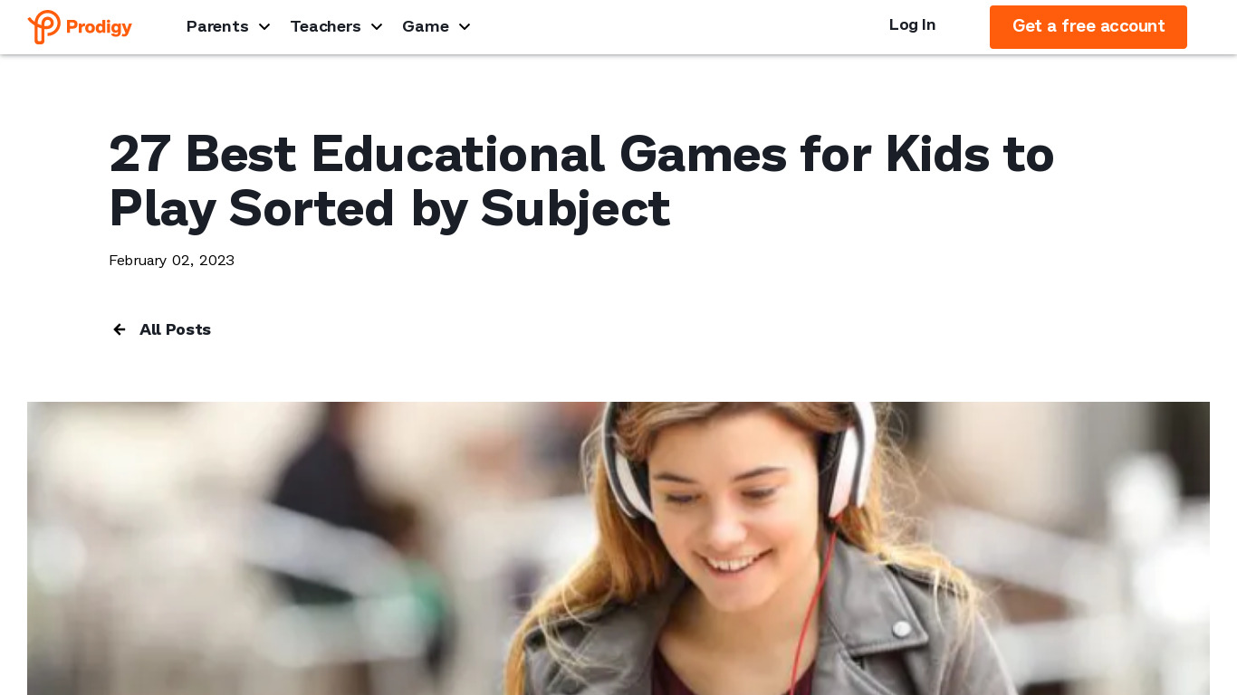 Educational games for kids Landing page