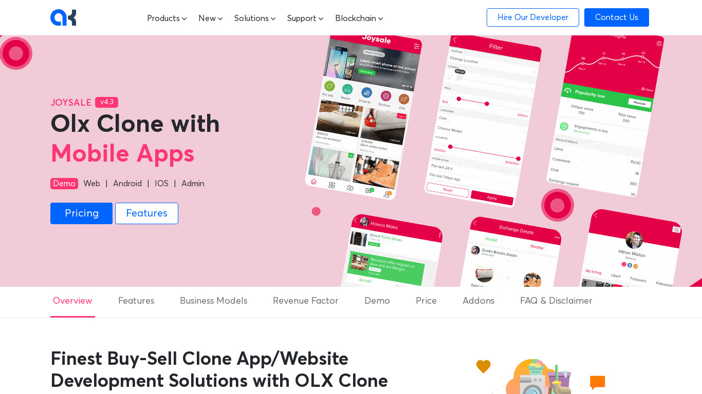 Appkodes OLX Clone Landing page