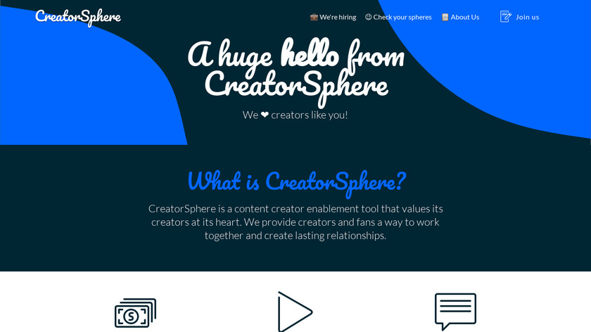 CreatorSphere Landing Page