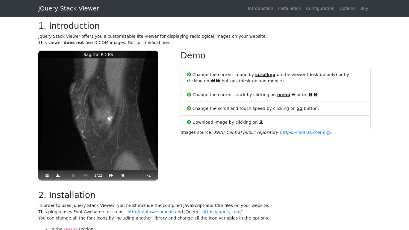 StackViewer Landing page