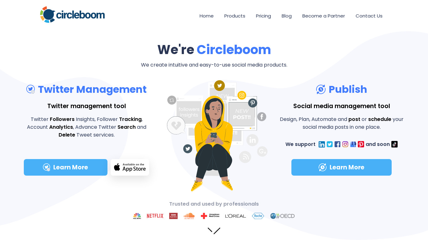CircleBoom Landing page