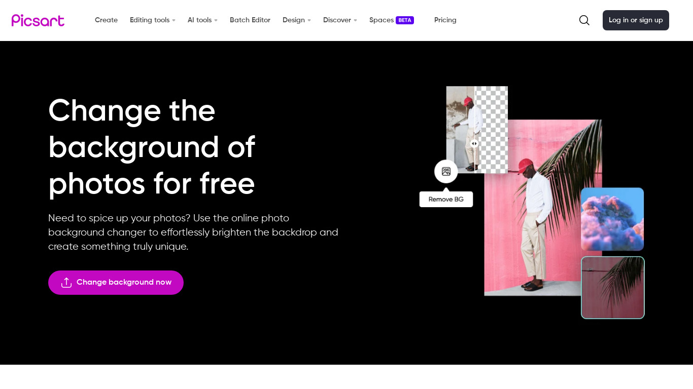 Simple Background Changer Landing page