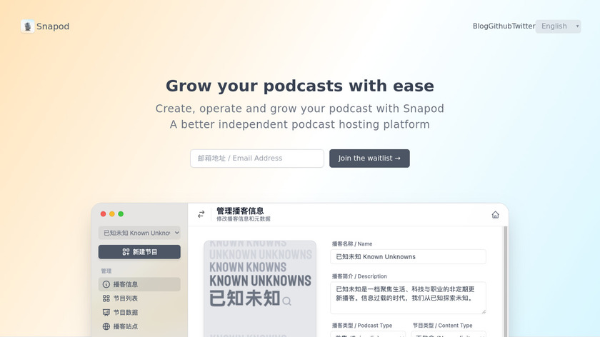 Snapod Beta Landing Page