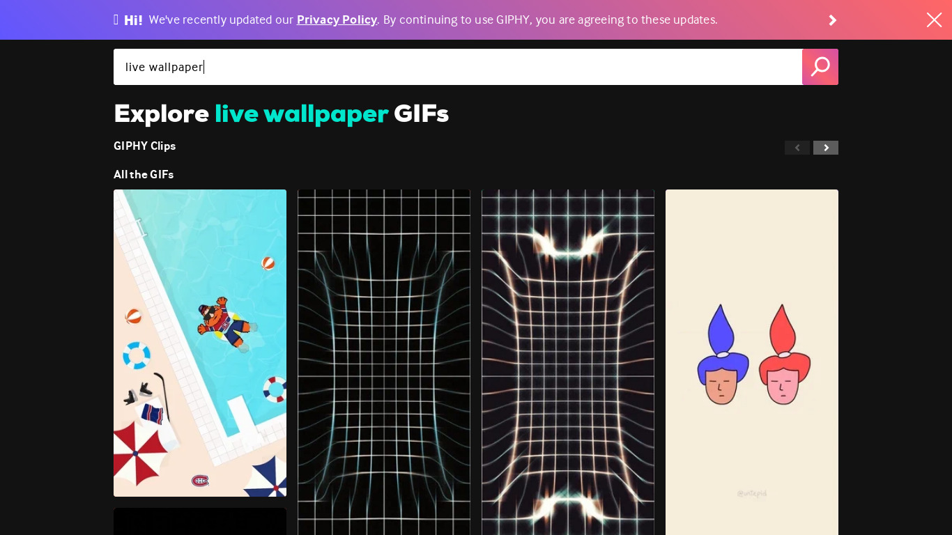 GIF Live Wallpaper Landing page