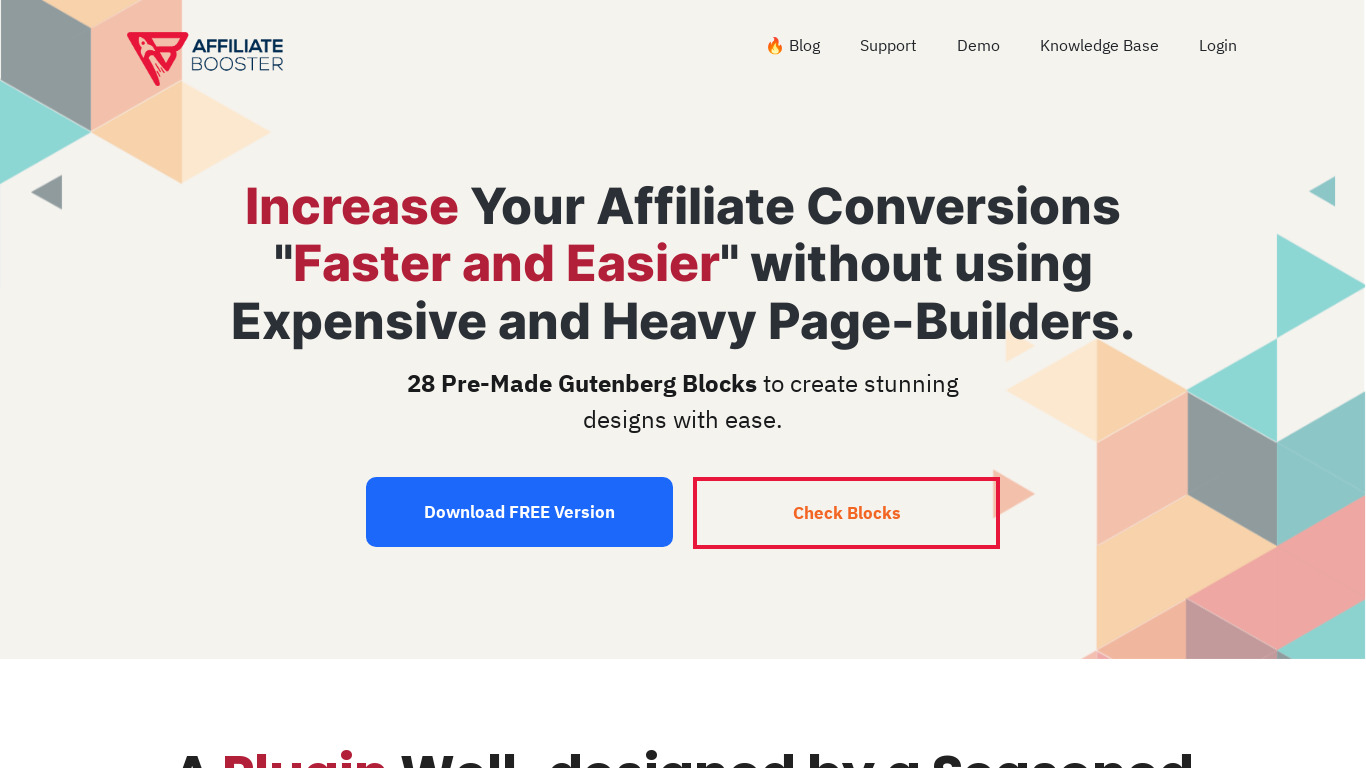Affiliate Booster Landing page