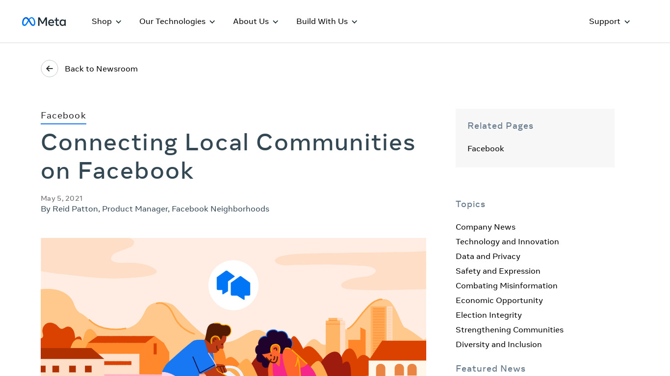 Facebook Neighborhoods Landing page