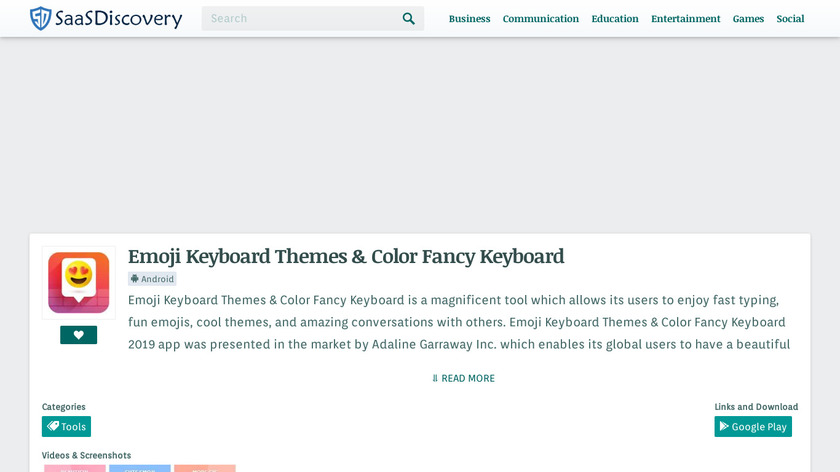 Colour Keyboard Themes and Emoji Landing Page