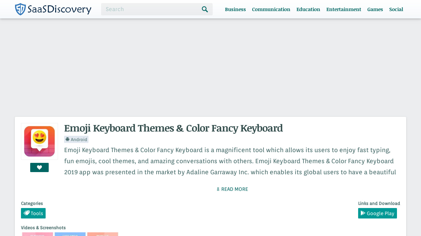 Colour Keyboard Themes and Emoji Landing page