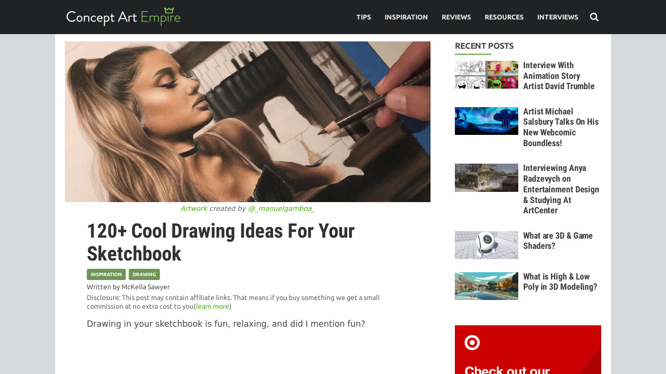 Cool Art Drawing Ideas Landing page