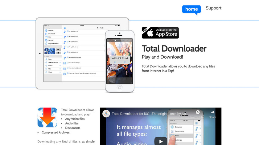 Total Downloader Landing Page