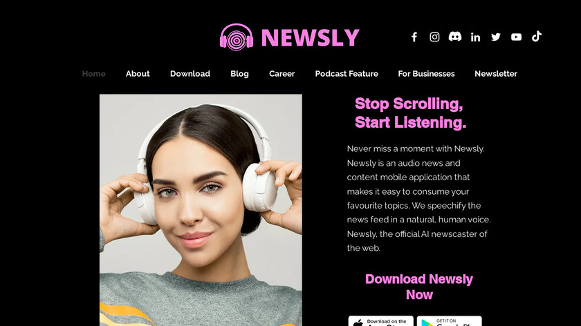 Newsly Landing Page