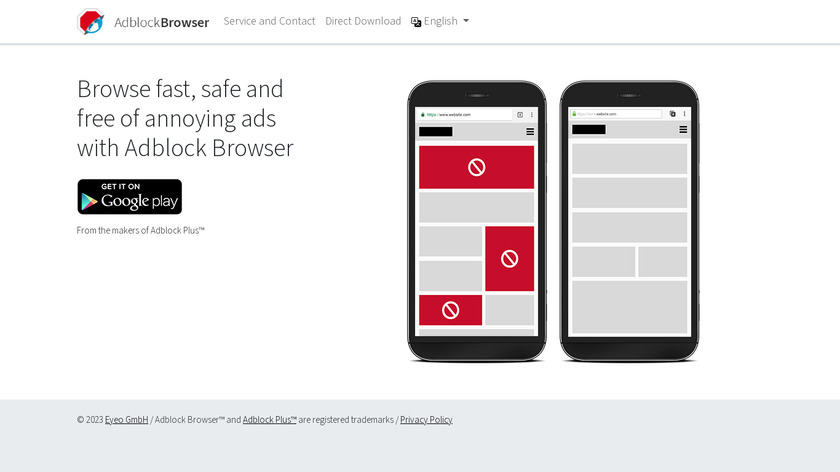 Adblock Browser Landing Page