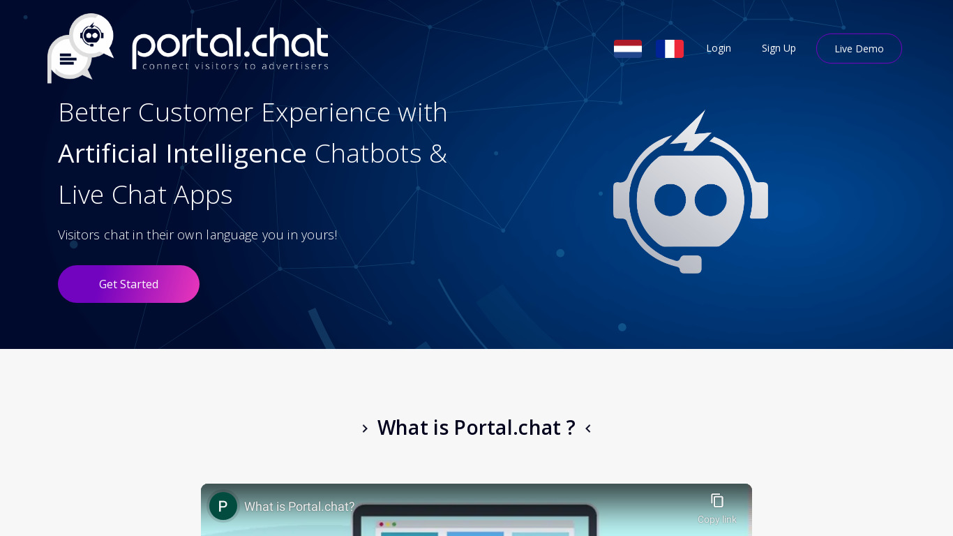 Portal.chat Landing page
