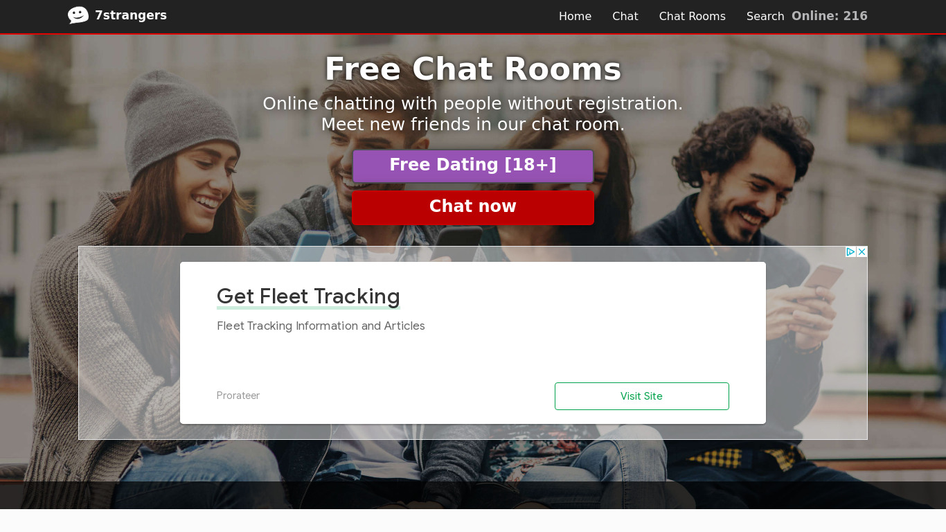 Live Chat Rooms Landing page