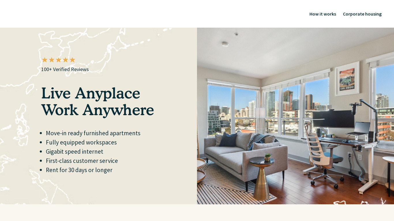 Anyplace Select Landing page