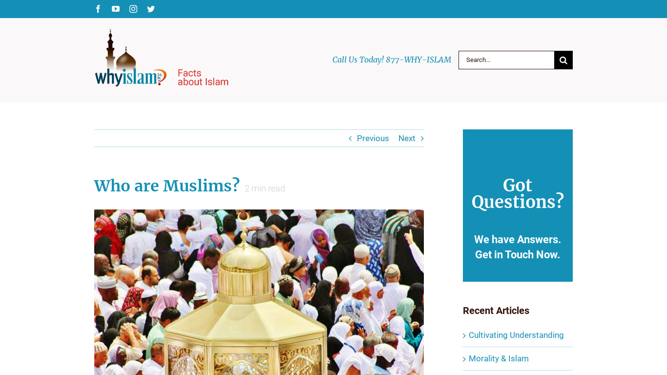 Muslim Globe Landing page