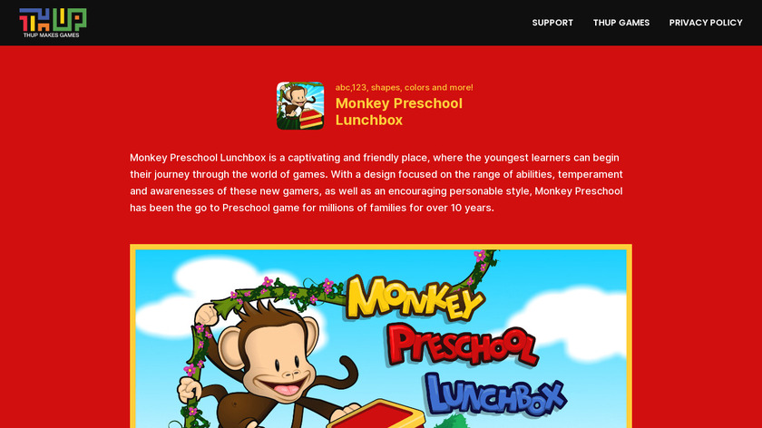 Monkey Preschool Lunchbox Landing Page