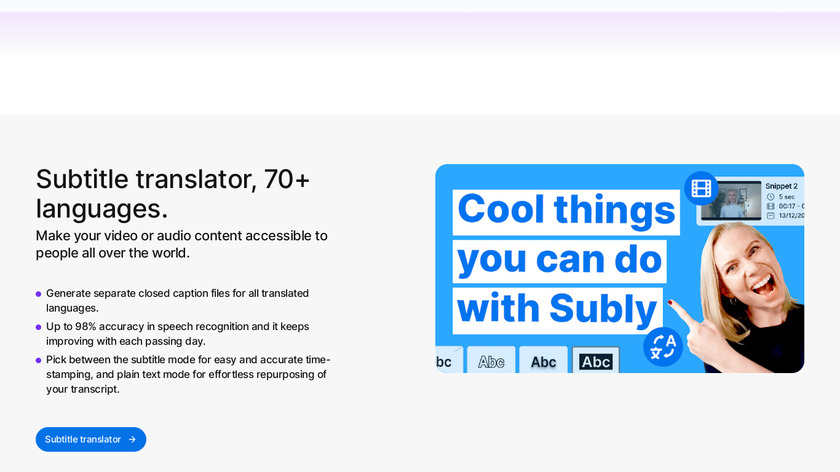 Automatic translation by Subly Landing Page