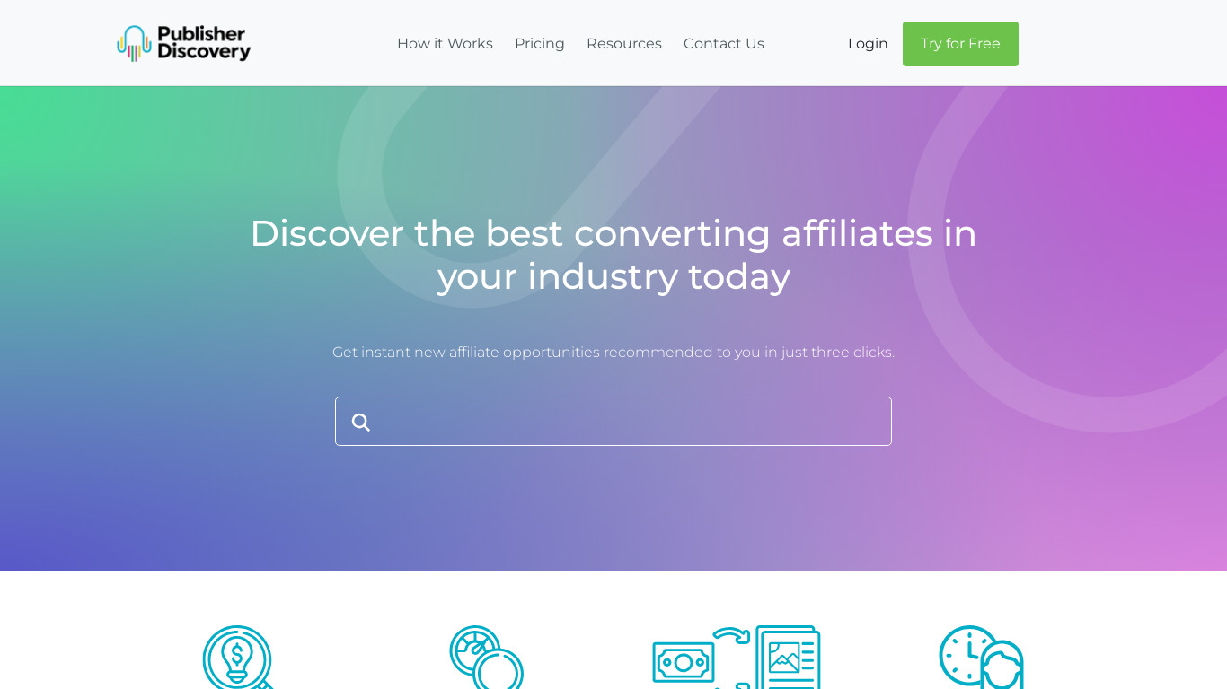 Publisher Discovery Landing page