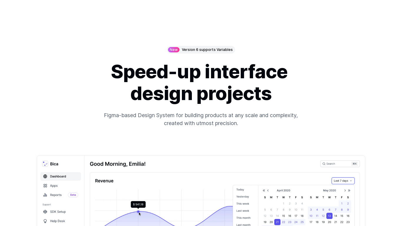 Bica for Figma Landing page