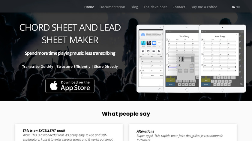 Chordsheet Maker Landing Page