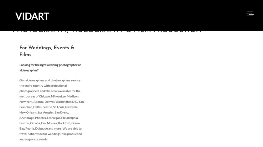 VidArt Landing Page