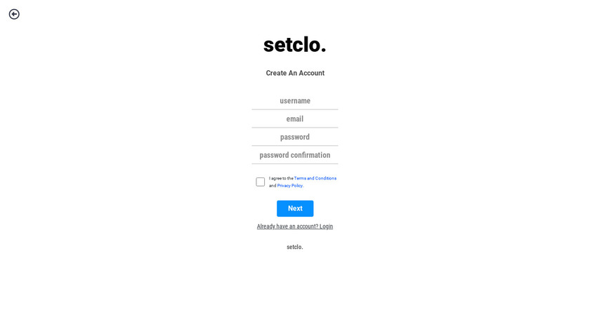 Setclo - Your Virtual Closet Landing Page