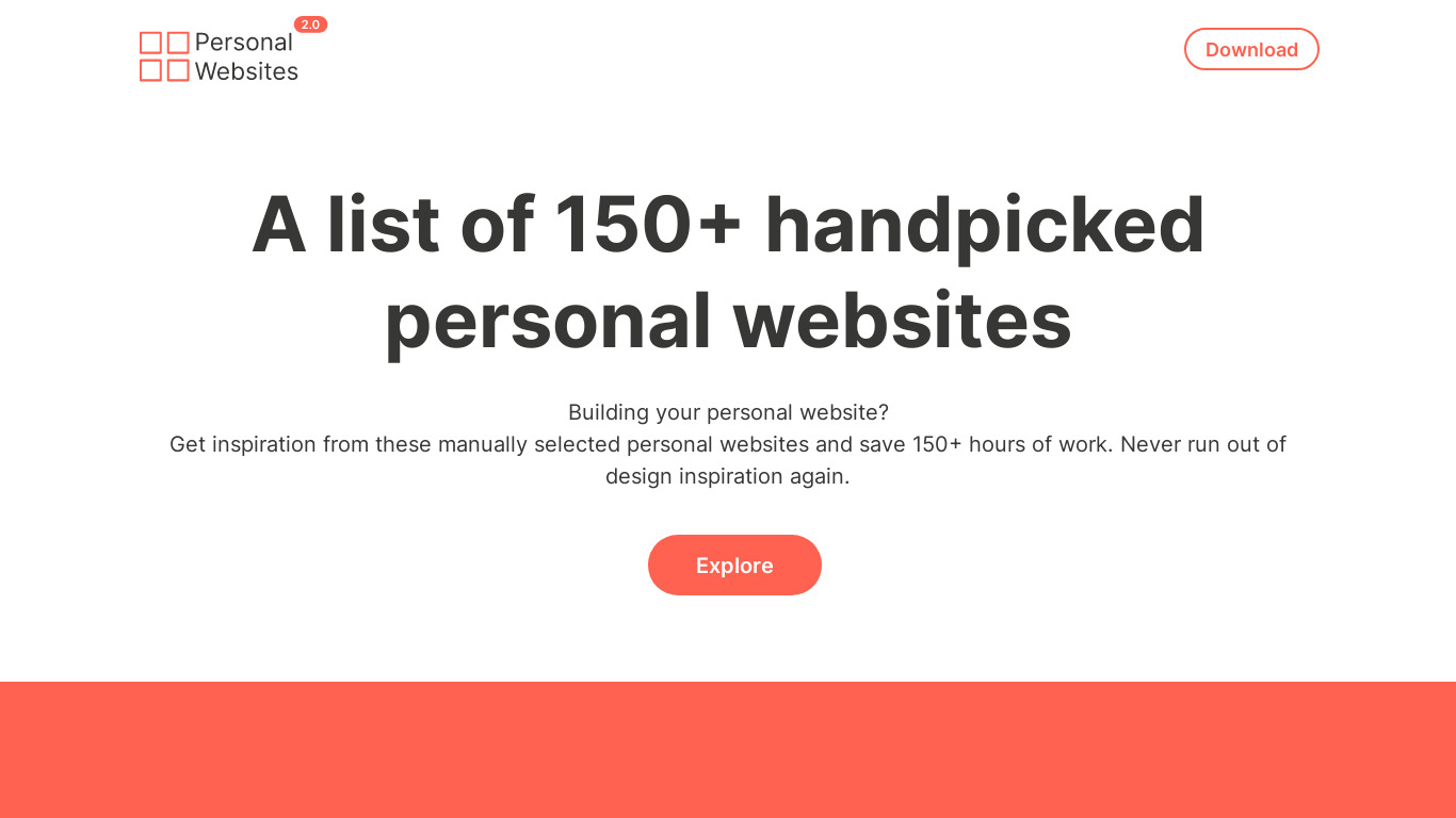 Personal Websites Landing page