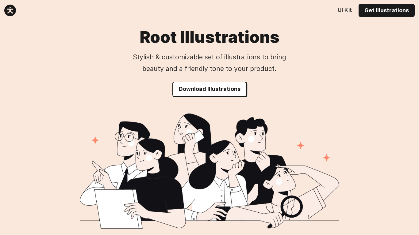 Root Illustrations Landing page