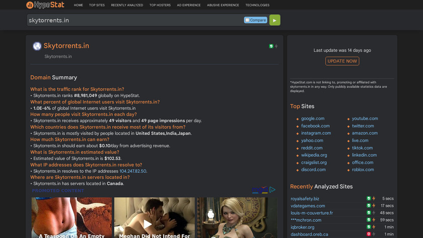 Skytorrents.in Landing Page