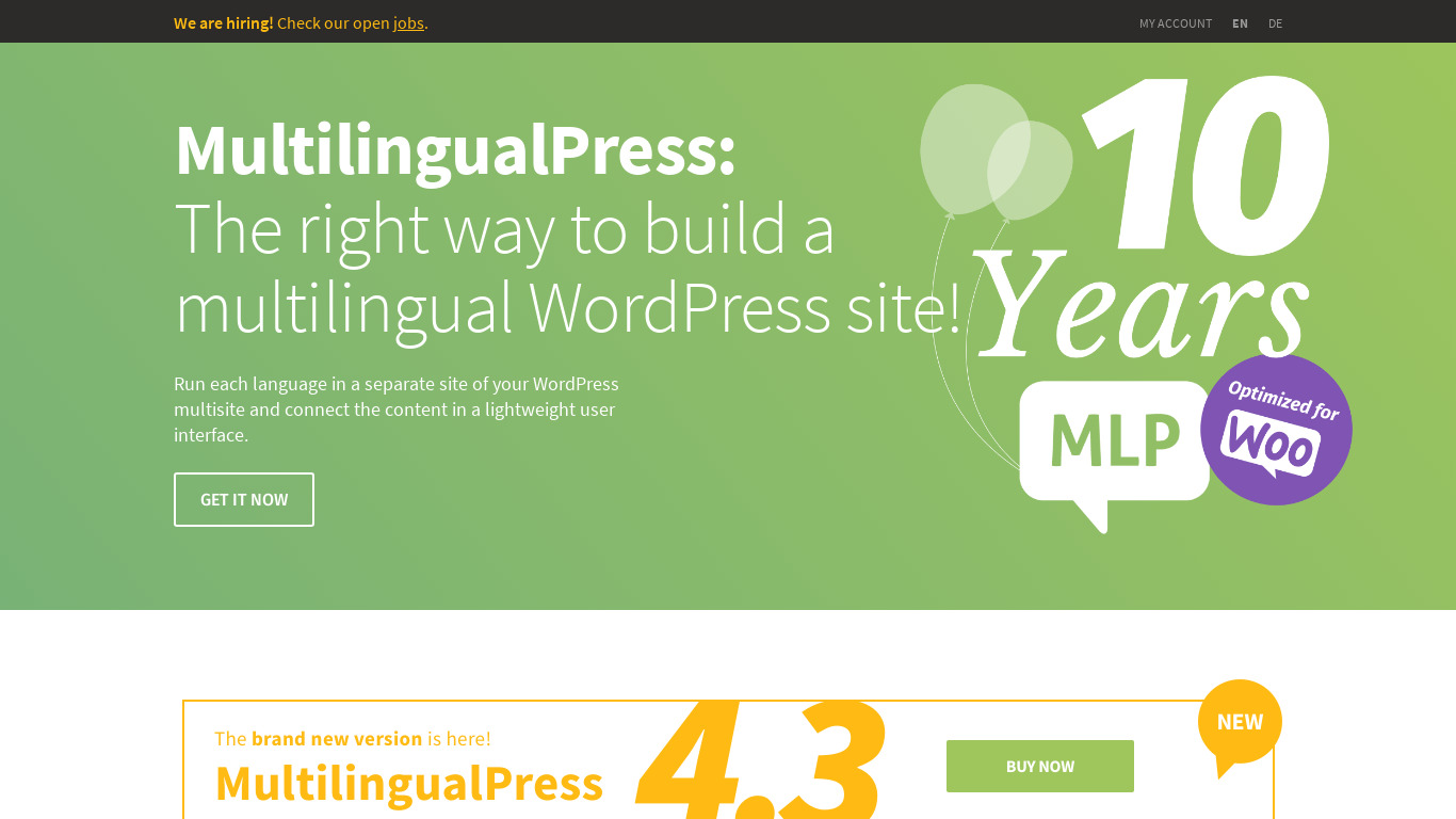 MultilingualPress Landing page