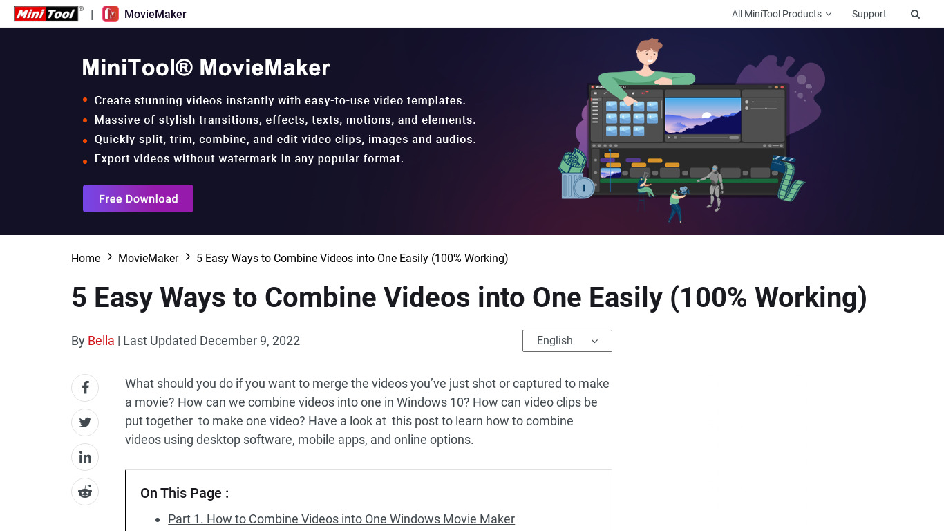 Video Mixer to Combine Videos Landing page
