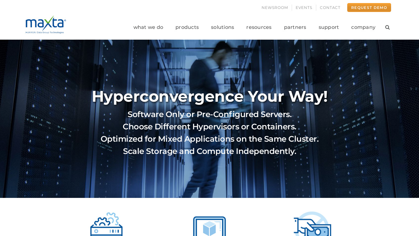 Maxta Hyperconvergence Software Landing page