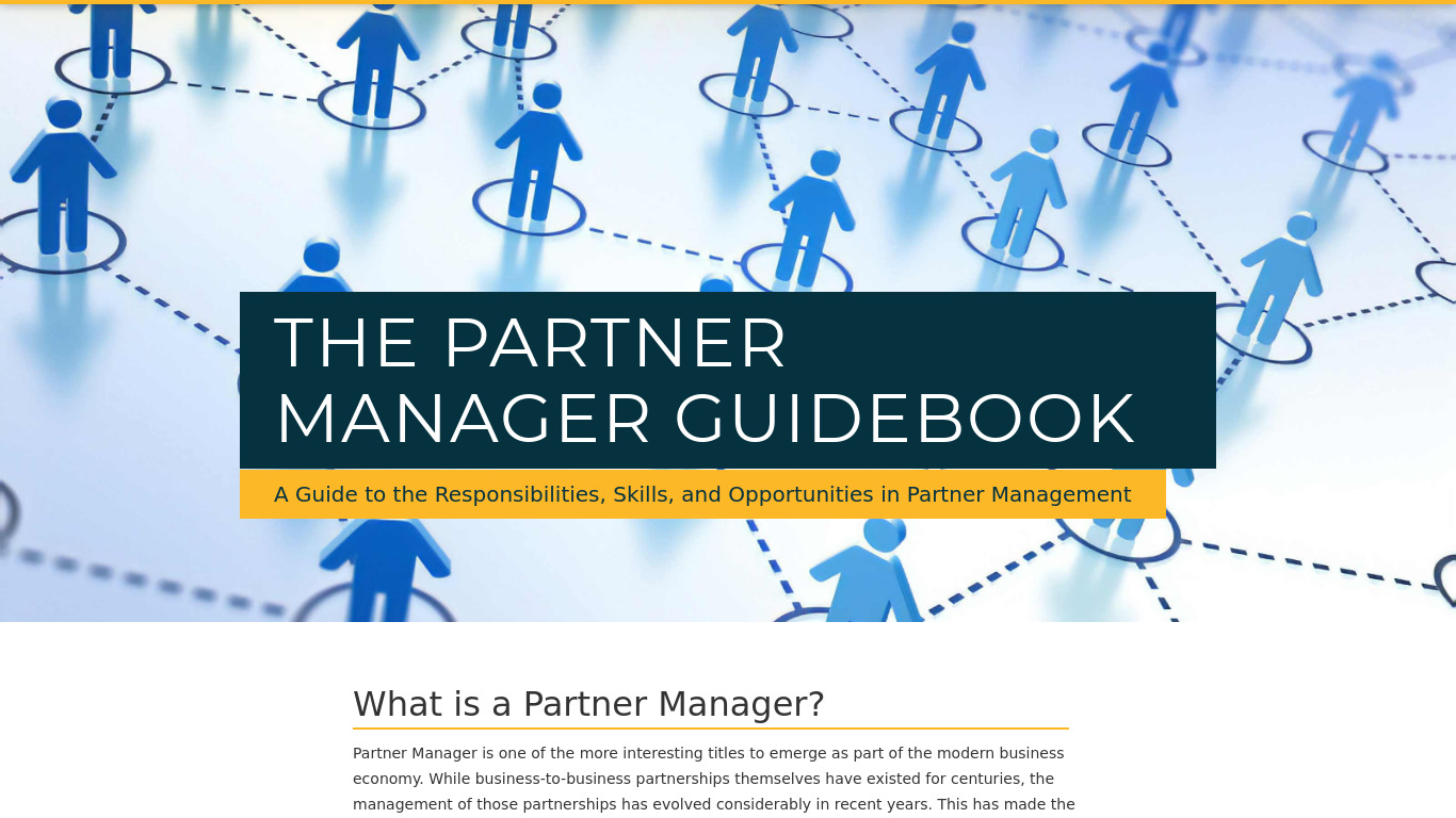 Partner Manager Landing page