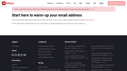 Email Warmup by GMass image