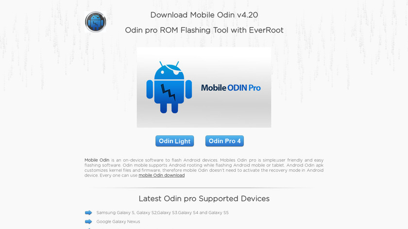 Mobile ODIN Landing Page