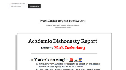 Mark Zuckerberg's Plagiarism Report image